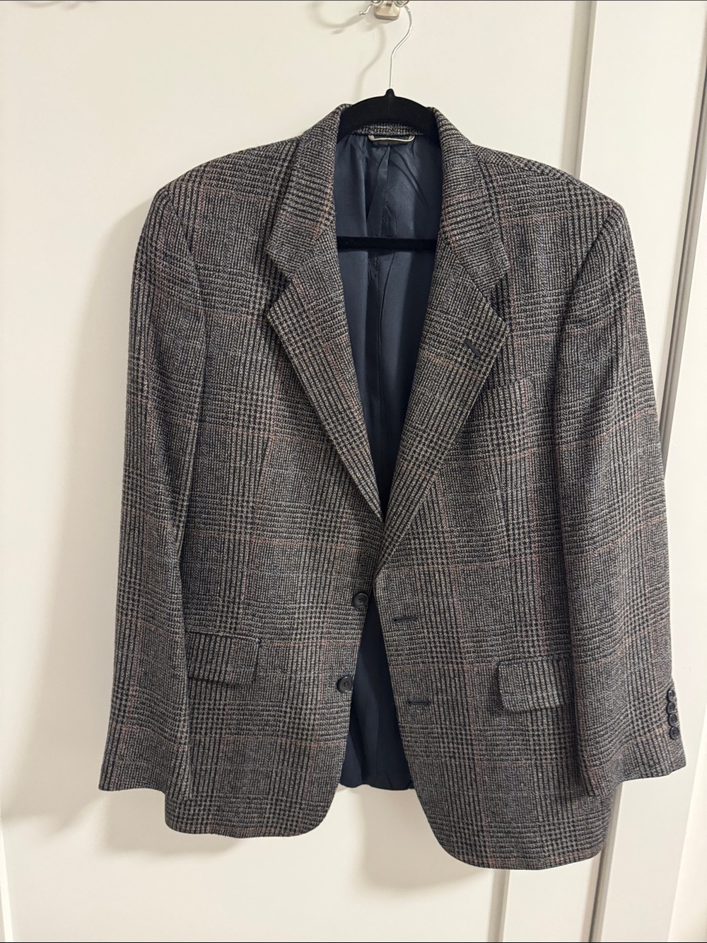 Dior Men's Gray Glen Plaid Sport Coat with Subtle Tan Windowpane